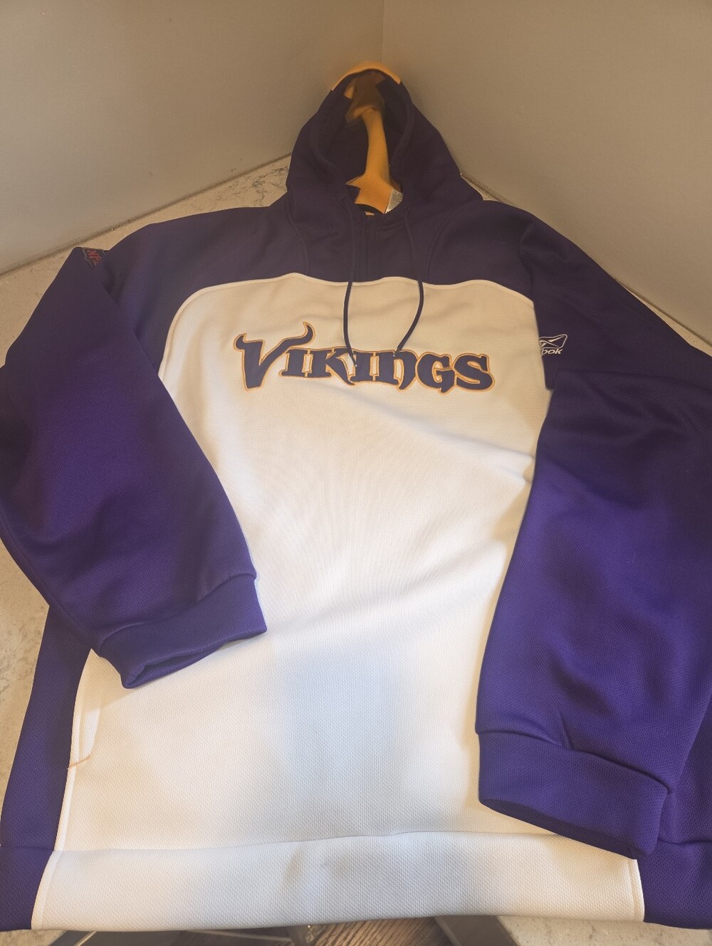Reebok Minnesota Vikings Purple, White and Gold Hoodie Men's XL